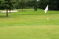 White flag on a golf course Royalty Free Stock Photo