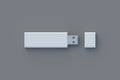 White flash drive, usb memory stick with cap Royalty Free Stock Photo