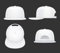 White flat bill cap