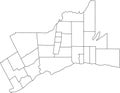 White map of municipalities of GREATER TORONTO AREA, ONTARIO, CANADA