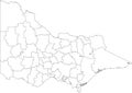 White map of local government areas of VICTORIA, AUSTRALIA Royalty Free Stock Photo