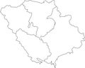 White map of raions of the POLTAVA OBLAST, UKRAINE