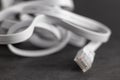 White flat ethernet cable Royalty Free Stock Photo