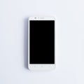 White flat smartphone mock up with black screen