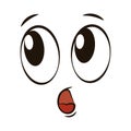 White flat surprised face avatar expression Vector