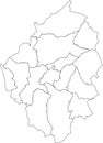 White municipalities map of CHARLEROI, BELGIUM