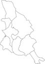 White municipalities map of KORTRIJK, BELGIUM