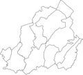 White municipalities map of LA LOUVIÃRE, BELGIUM