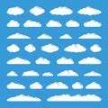 White flat vector simple clouds illustrations set