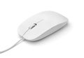 White flat wired computer mouse Royalty Free Stock Photo