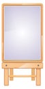 White flipchart board. Empty vertical menu board
