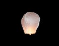 White floating sky lantern Royalty Free Stock Photo