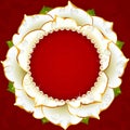 White Floral Circle Frame