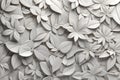 White floral leaves 3d tiles wall texture background Royalty Free Stock Photo