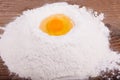 White flour and eggs Royalty Free Stock Photo