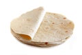 White flour tortillas isolated on white