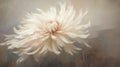 Majestic Romanticism White Flower Painting