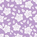 WHITE FLOWER Fabric Print Seamless Pattern Vector Illustration