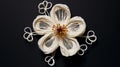 Handcrafted Macrame Paper Flower With Intricate Details And Natural Elements