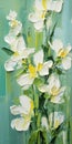 Energetic Impasto Oil Painting Of White Flowers For Sale Royalty Free Stock Photo