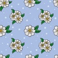 White flower seamless pattern
