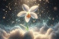 A white flower snowdrop is blooming in the sky Royalty Free Stock Photo