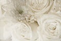 White flowers background. close up bouquet of white roses. Summer, spring or wedding concept