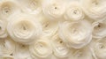 Cream Surface With White Paper Roses: A Gothic Aesthetic