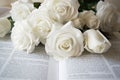 White flowers with a book.