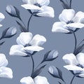 Delicate white flowers. Seamless pattern 1