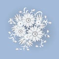 White Flowers On Grey Background Holiday Floral Decoration Design Royalty Free Stock Photo