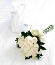 White flowers with housecoat Royalty Free Stock Photo