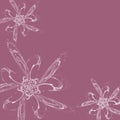 White flowers on lilac background
