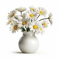 Photorealistic Daisy In Modern Ceramic Vase - High-quality Stock Photo