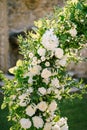 White flowers in a wedding arch, close-up. Royalty Free Stock Photo
