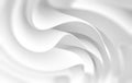 White Flowing Background. Dynamic Wavy Design. Abstract Satin Wallpaper