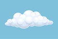 White fluffy cloud on blue sky. Storage solution, database, networking, meteorology element cartoon vector illustration
