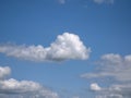 White fluffy cloud over blue summer sky background Royalty Free Stock Photo
