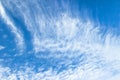 White fluffy clouds in the blue sky abstract background. Royalty Free Stock Photo