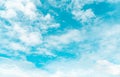 White fluffy clouds on blue sky. Soft touch feeling like cotton. White puffy cloudscape. Beauty in nature. Close-up white Royalty Free Stock Photo