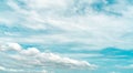 White fluffy clouds on blue sky. Soft touch feeling like cotton. White puffy cloudscape. Beauty in nature. White cumulus clouds Royalty Free Stock Photo