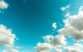 White fluffy clouds on blue sky. Soft touch feeling like cotton. White puffy cloudscape. Beauty in nature. White cumulus clouds Royalty Free Stock Photo