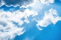 White fluffy clouds on the blue sky Royalty Free Stock Photo