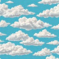White fluffy clouds at light blue sky background Royalty Free Stock Photo