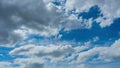 White fluffy clouds move horizontal in clear blues sky in bright sunny day, clouds skycaps background,Sky with clouds weather natu