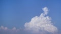 White fluffy clouds open for fantasy idea shape against bright blue sky for background with copy space, graphic resource, cloud Royalty Free Stock Photo