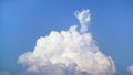 White fluffy clouds open for fantasy idea shape against bright blue sky for background with copy space, graphic resource, cloud Royalty Free Stock Photo