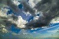 White fluffy clouds over blue sky. Royalty Free Stock Photo