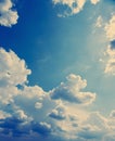 White fluffy clouds over blue sky. Royalty Free Stock Photo