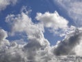 White fluffy clouds over blue sky background, beautiful heaven photo Royalty Free Stock Photo